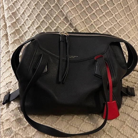 Tory Burch Black and Red Satchel - Picture 13 of 16